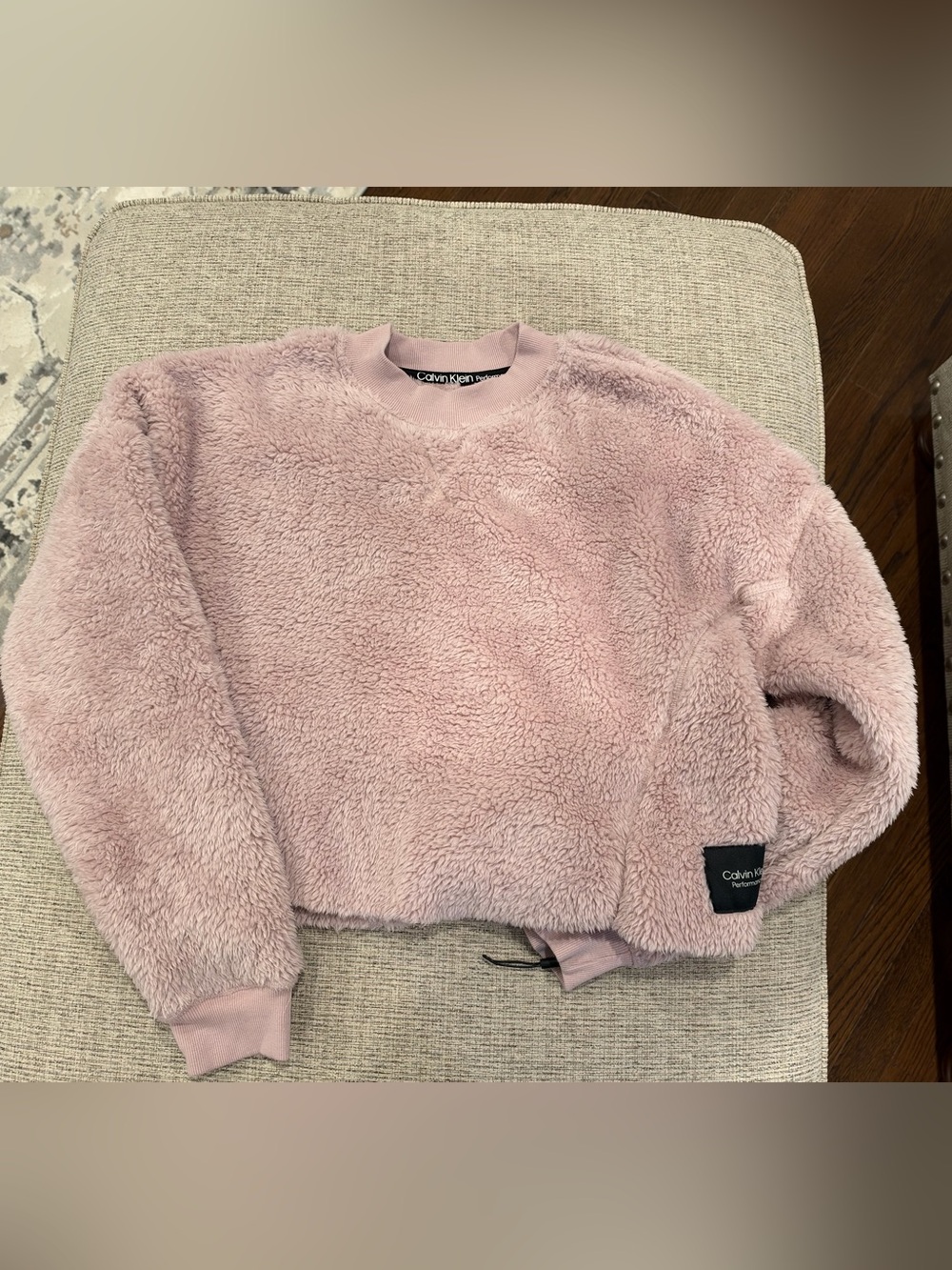 Calvin Klein Performance Blush Pink Plush Sherpa Pullover